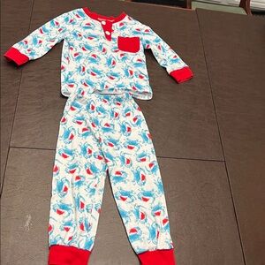Red and Blue Christmas Crab Pajama Set